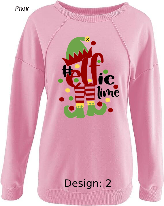 Sweatshirt Women's Christmas Funny Elf Sweatshirt | Custom Sweatshirt