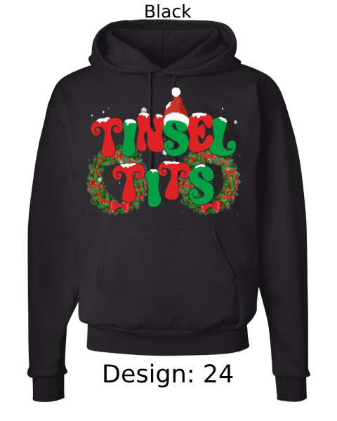 Unisex Christmas Jingle Balls & Tinsel Tits Hoodie Sweatshirt | Custom Hoodie
