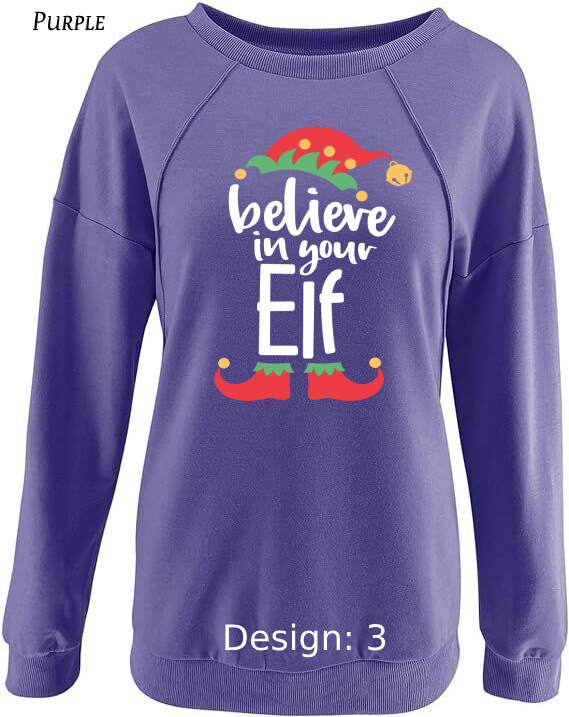 Sweatshirt Women's Christmas Funny Elf Sweatshirt | Custom Sweatshirt