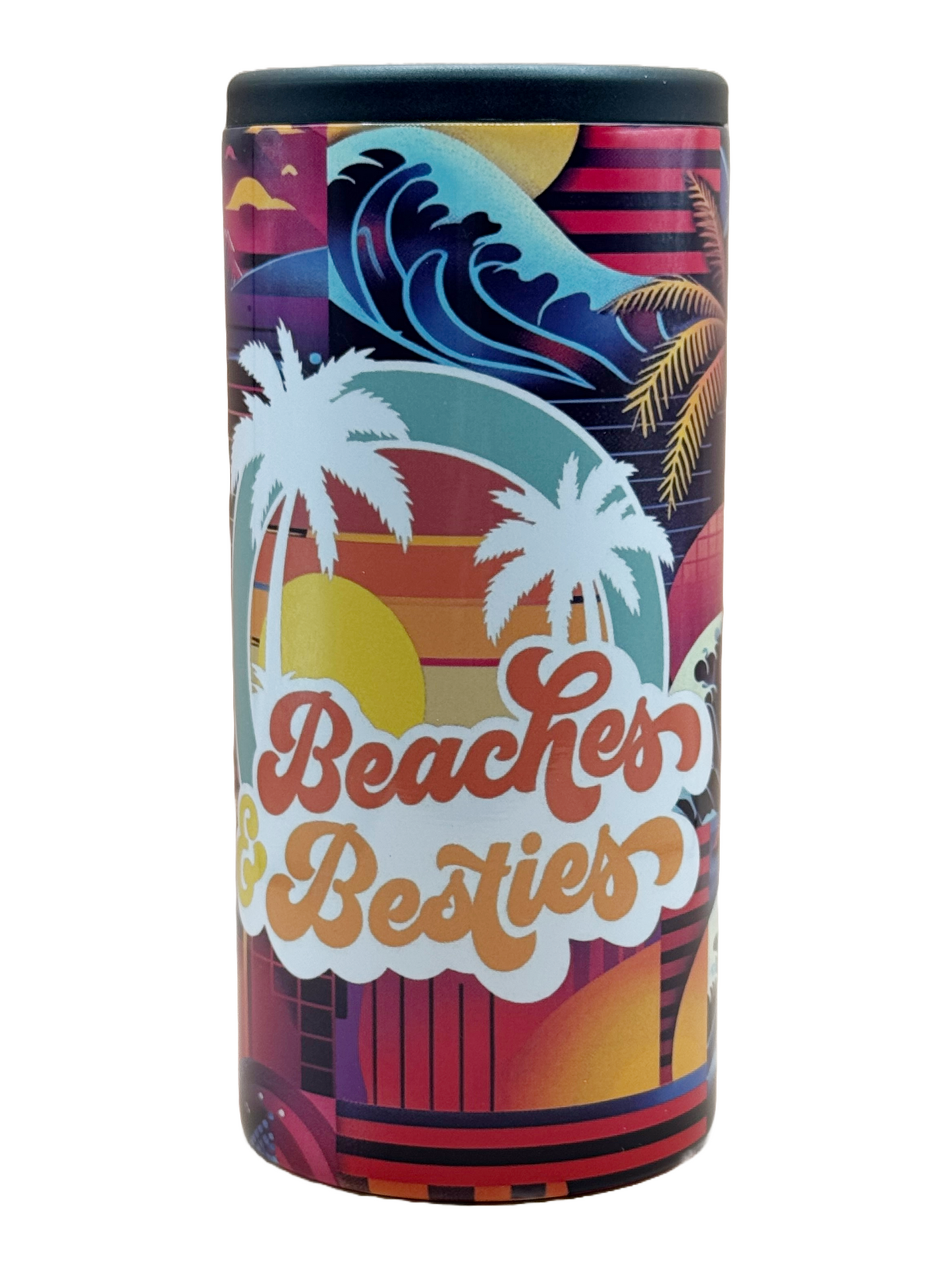 Custom Tumbler Ready To Ship 12oz Skinny Can Insulated Cooler | Sublimation Tumbler | Beaches & Besties