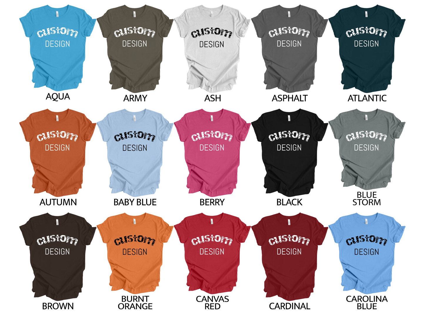 Shirts Men's & Women's Unisex Custom Crew Neck Solid T-shirt | Design Your Own Shirt