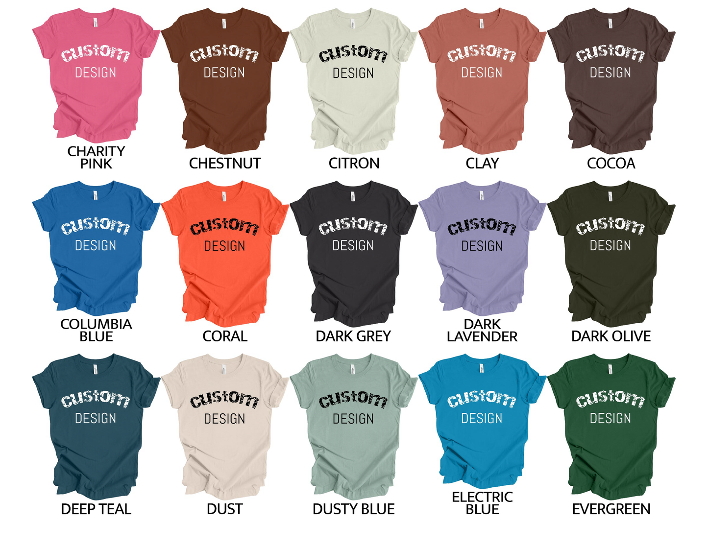 Shirts Men's & Women's Unisex Custom Crew Neck Solid T-shirt | Design Your Own Shirt