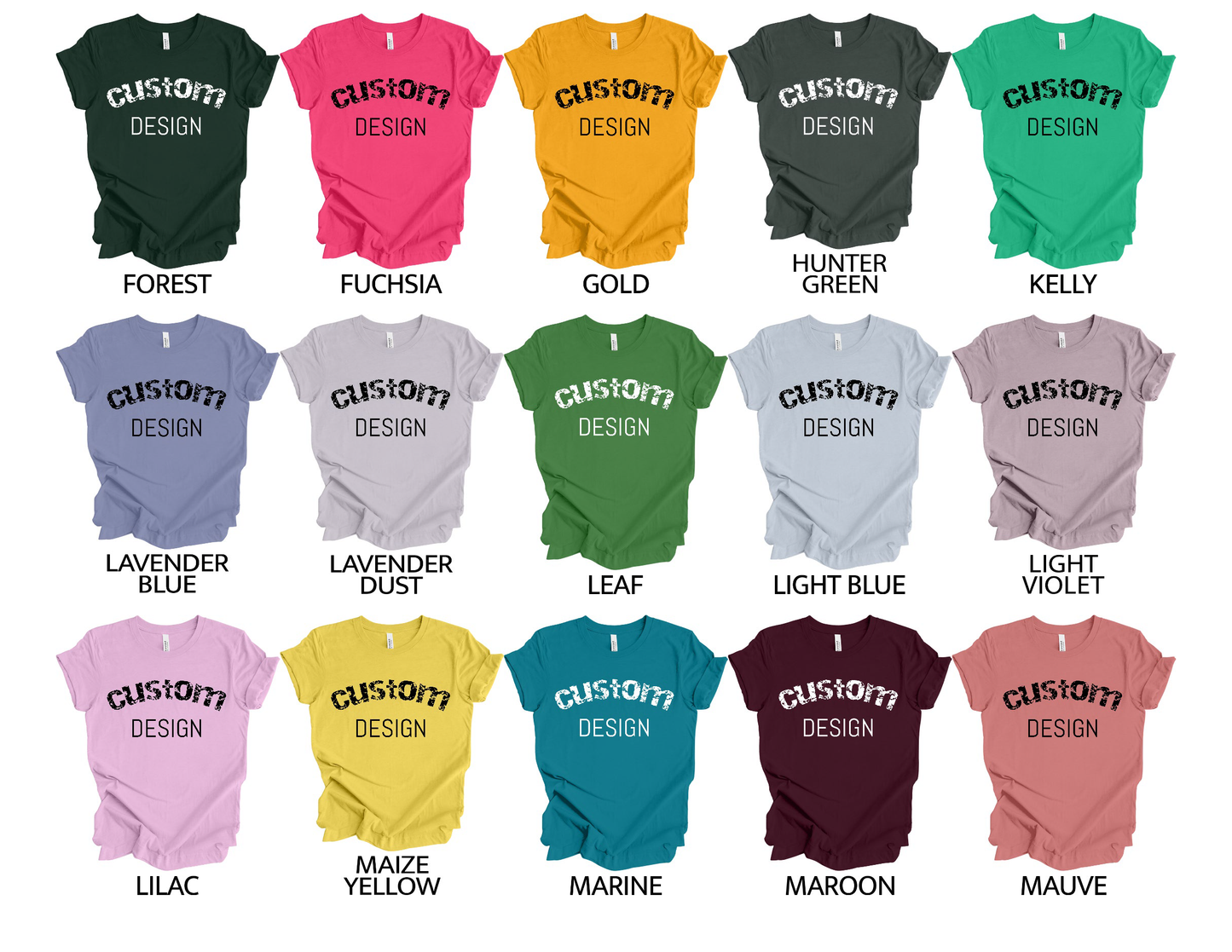 Shirts Men's & Women's Unisex Custom Crew Neck Solid T-shirt | Design Your Own Shirt