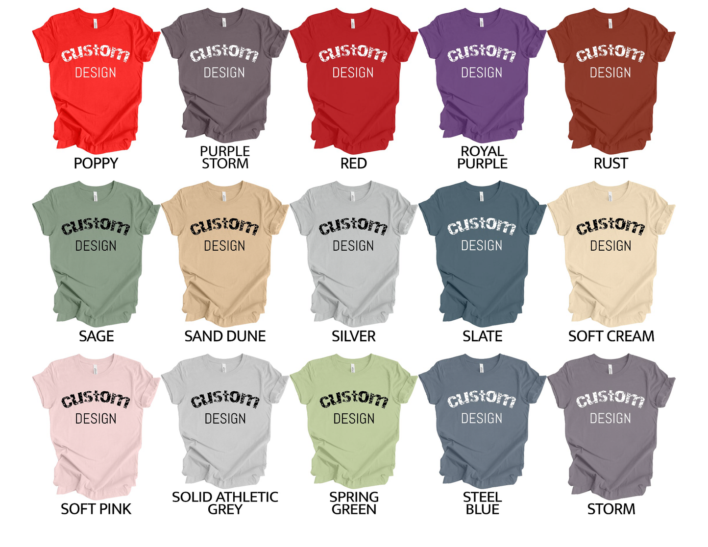 Shirts Men's & Women's Unisex Custom Crew Neck Solid T-shirt | Design Your Own Shirt