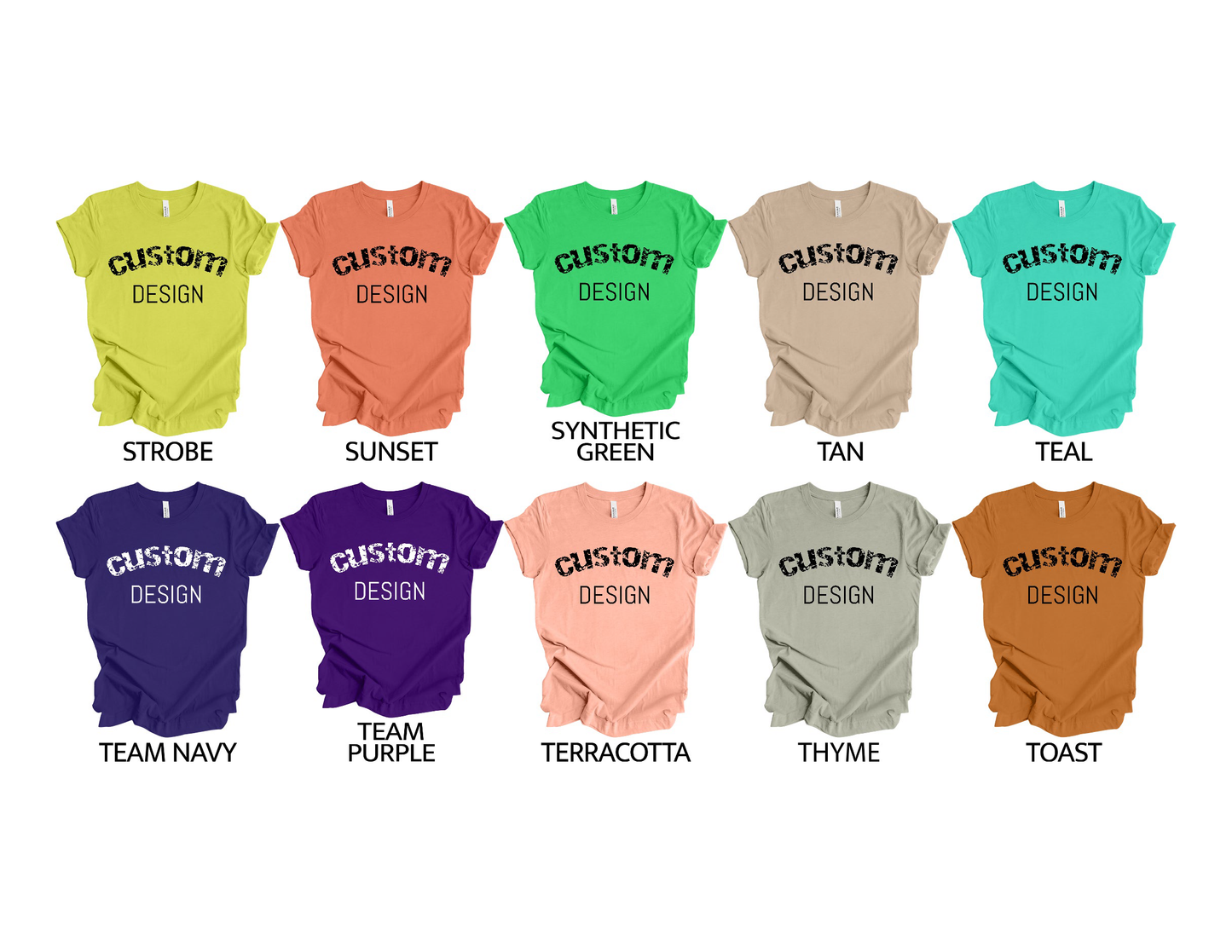 Shirts Men's & Women's Unisex Custom Crew Neck Solid T-shirt | Design Your Own Shirt