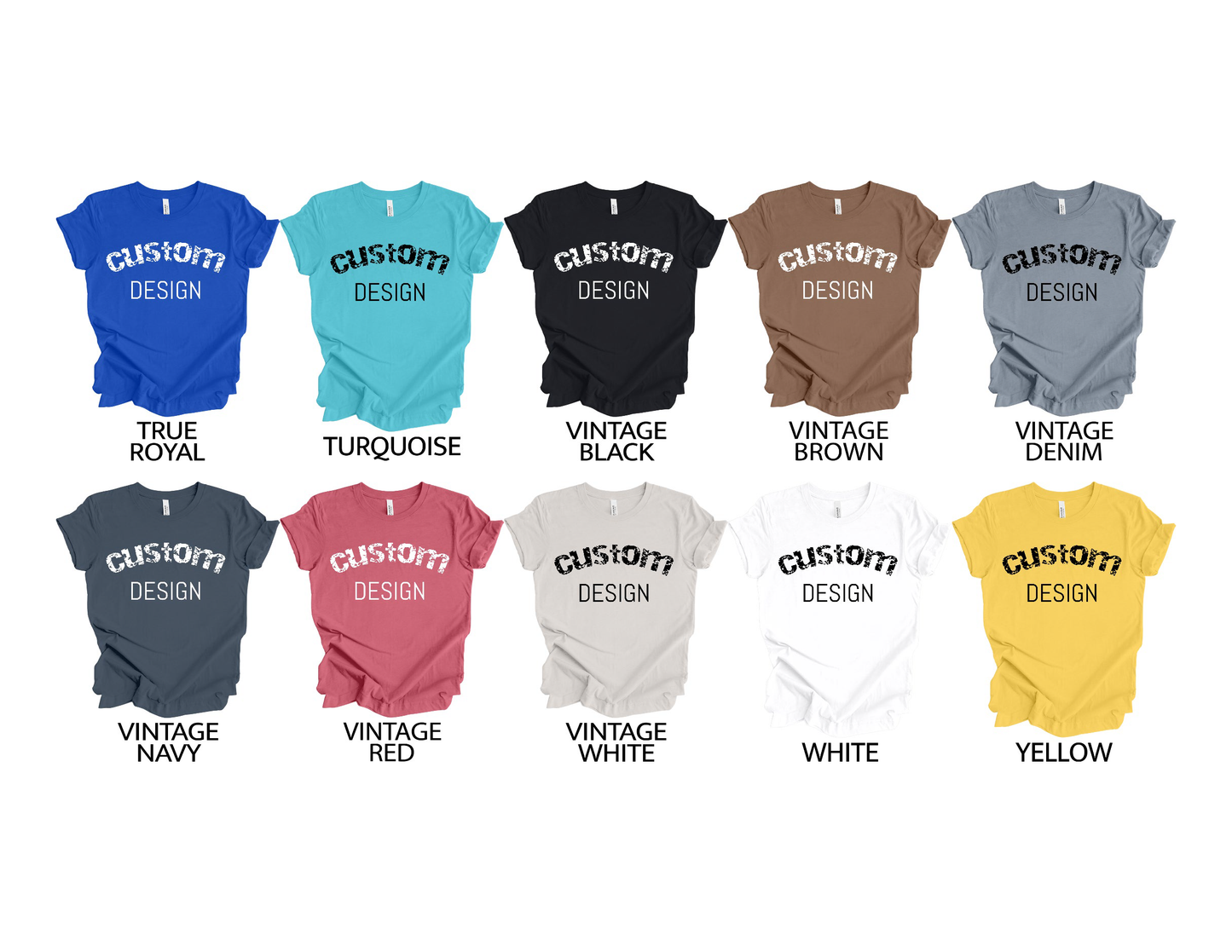 Shirts Men's & Women's Unisex Custom Crew Neck Solid T-shirt | Design Your Own Shirt