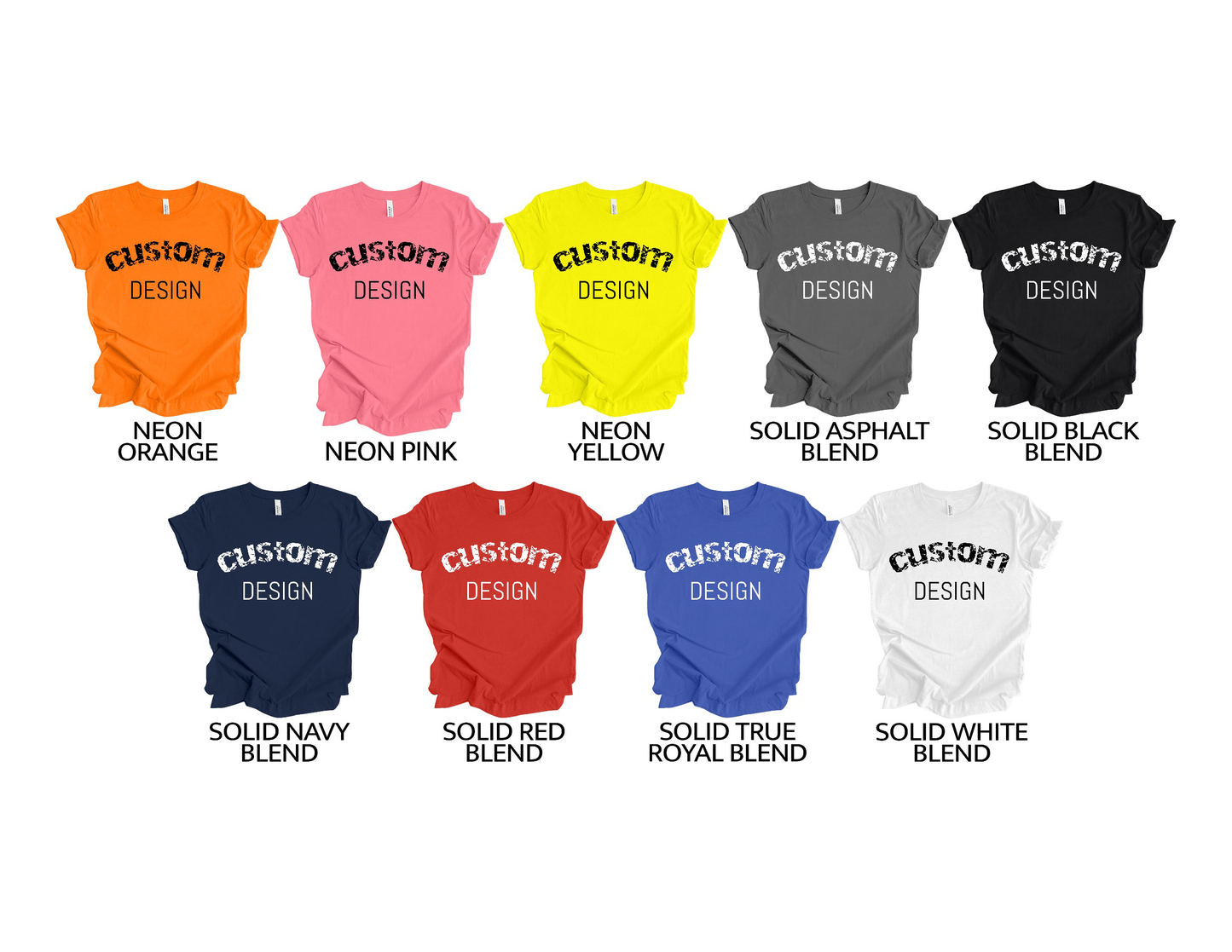 Shirts Men's & Women's Unisex Custom Crew Neck Heather T-shirt | Design Your Own Shirt