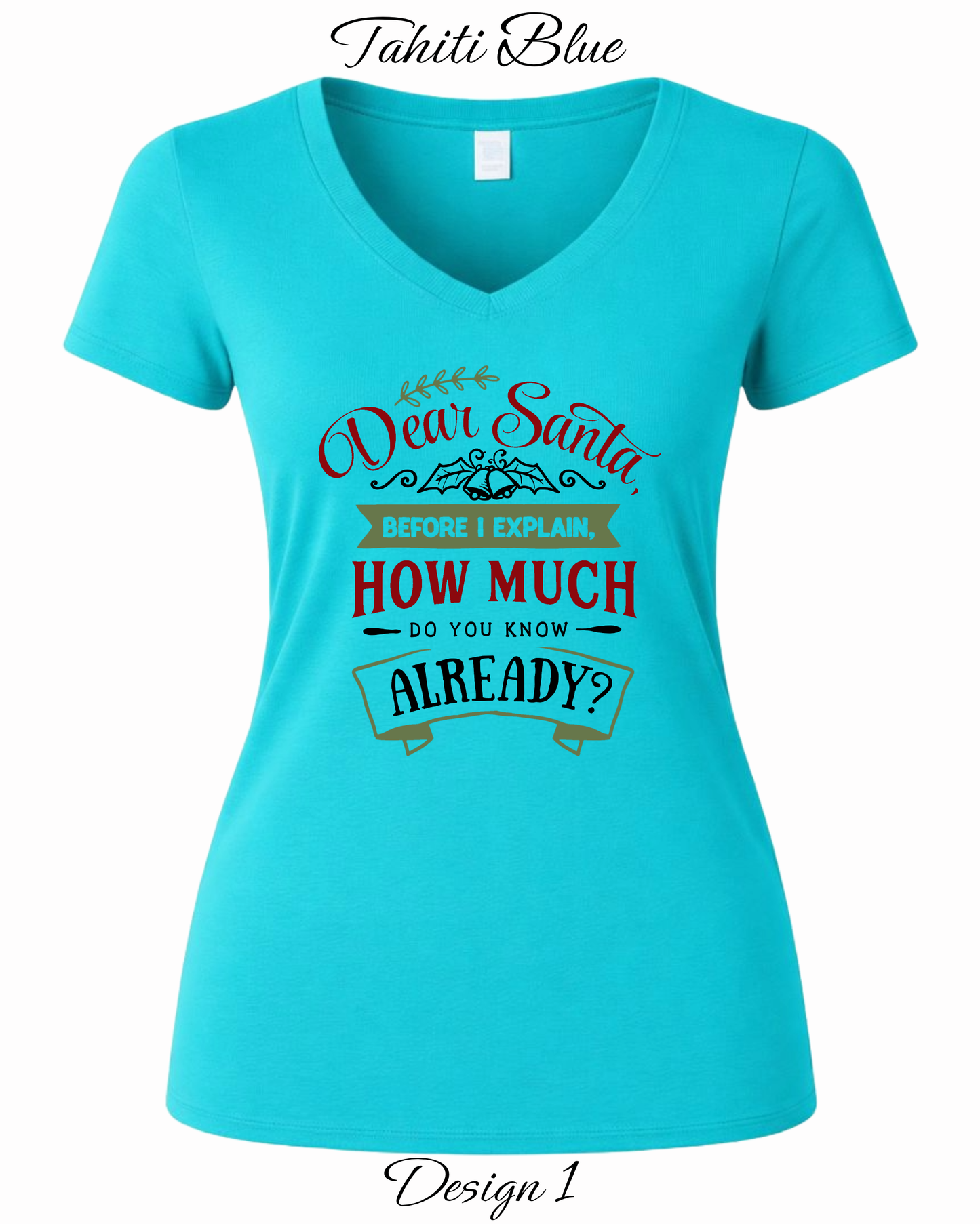 Custom Women's Tank Tops & Tees | Christmas Funny Christmas Santa Themed Tee