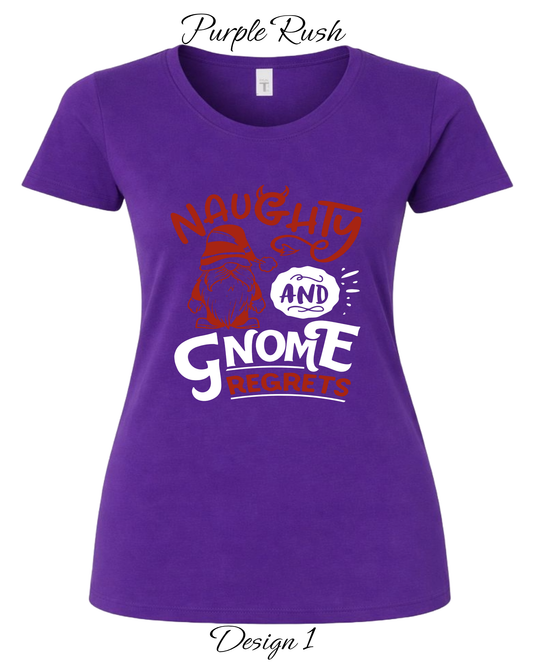 Custom Women's Tank Tops & Tees | Christmas Funny Gnome Inspired Tee