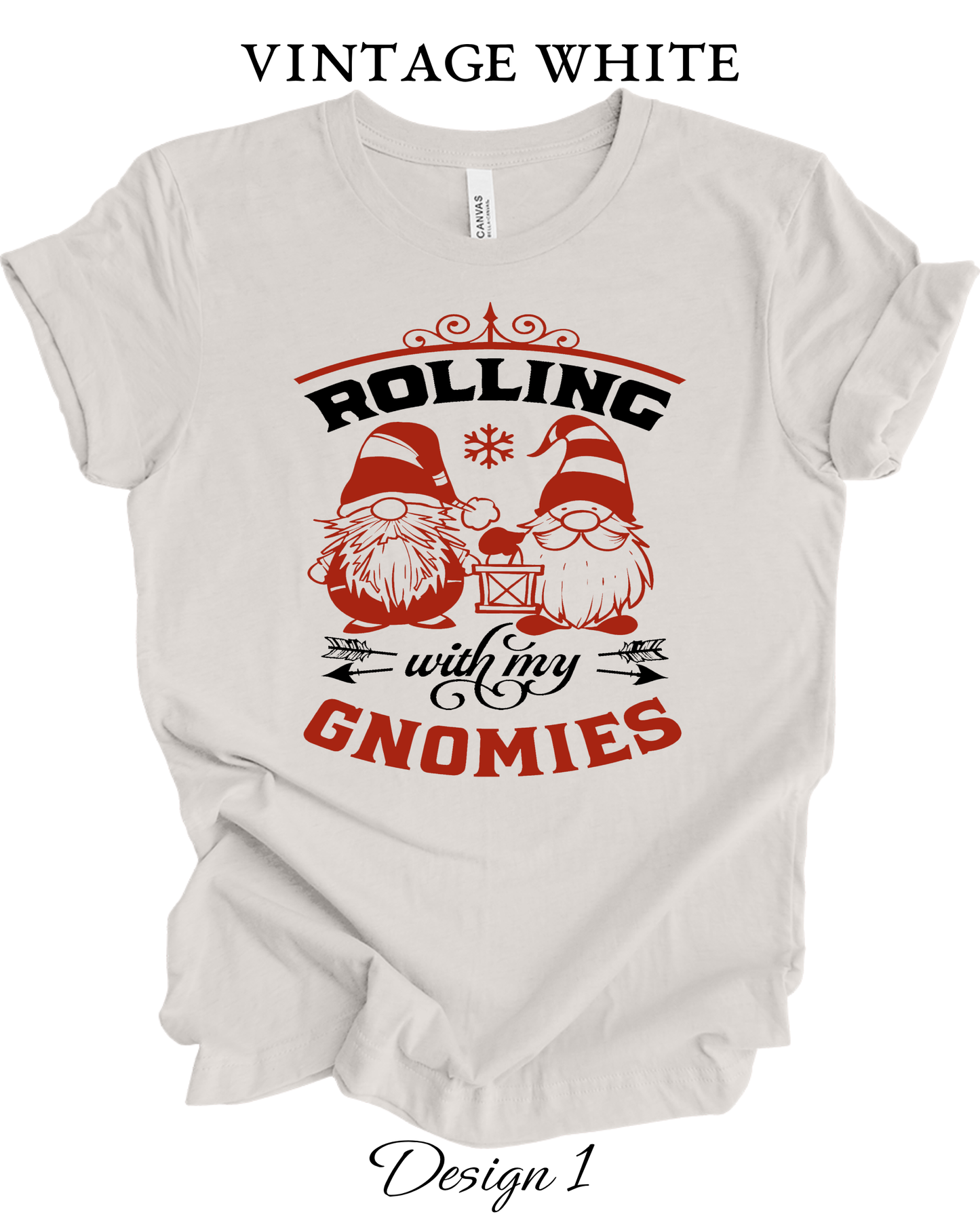 Custom Tee Unisex Crew Neck T-Shirts | Christmas Funny Gnome Inspired Tee