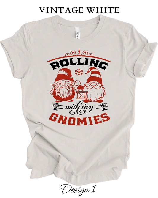 Custom Tee Unisex Crew Neck T-Shirts | Christmas Funny Gnome Inspired Tee