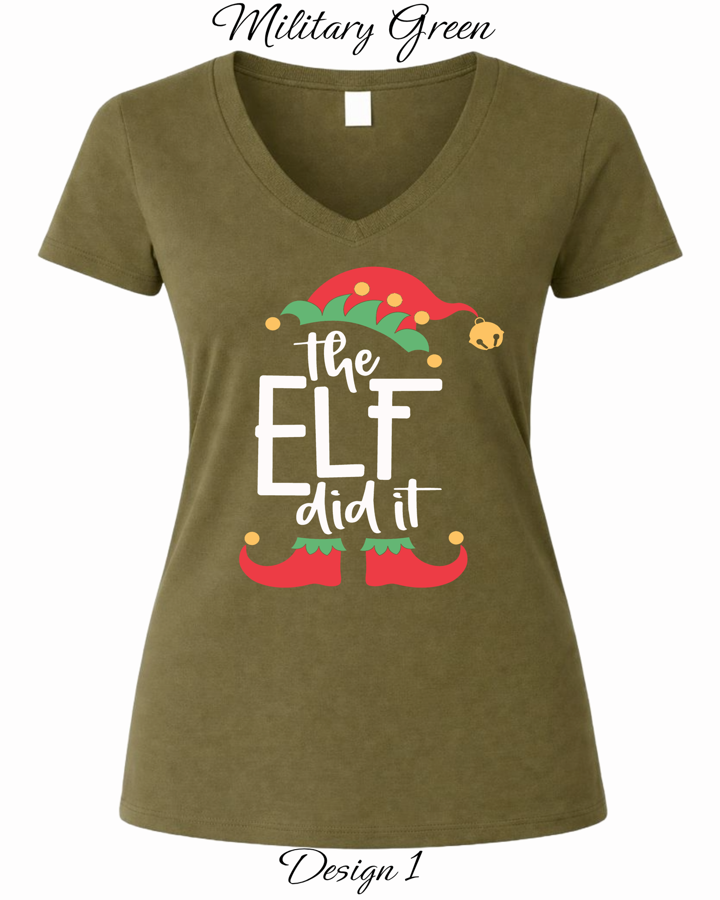 Custom Women's Tank Tops & Tees | Christmas Funny Elf Inspired Tee