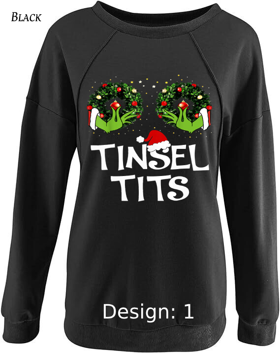 Sweatshirt Women's Christmas Tinsel Tits Sweatshirt | Custom Sweatshirt