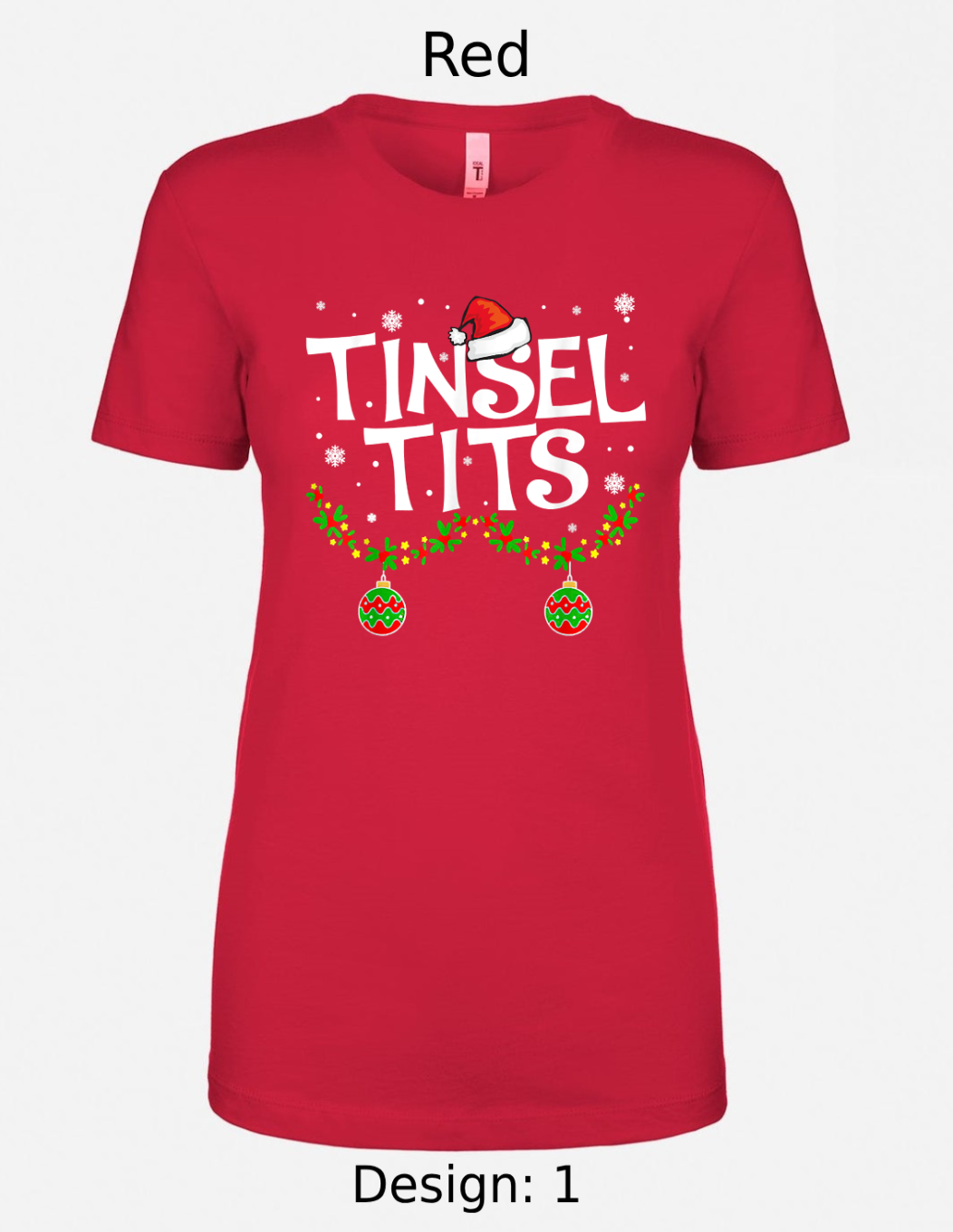 Shirts Women's Customized Tank Tops & Shirts | Christmas Tinsel Tits Themed Tee