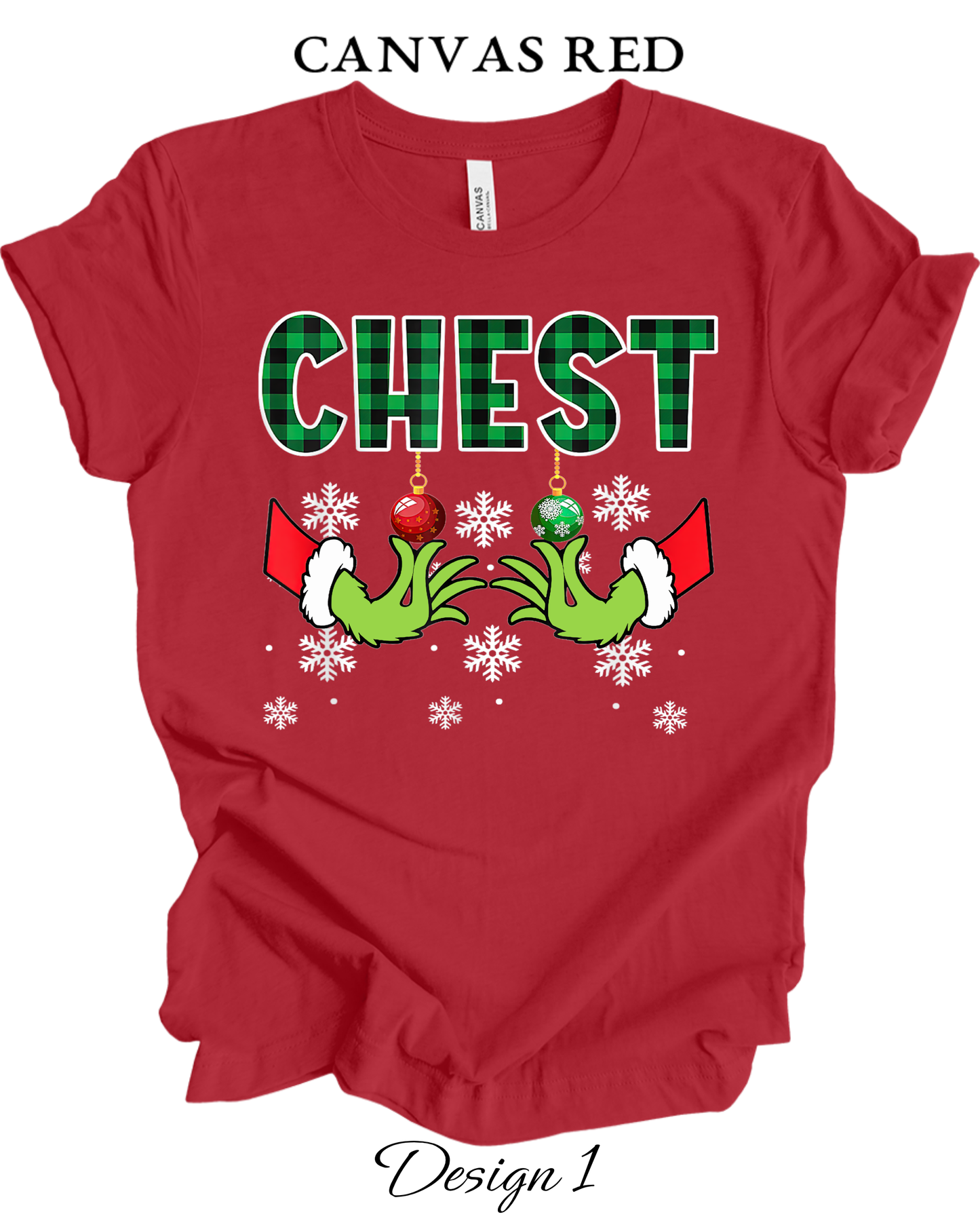 Custom Tee Unisex Crew Neck | Christmas Chest Nuts Couples Tee
