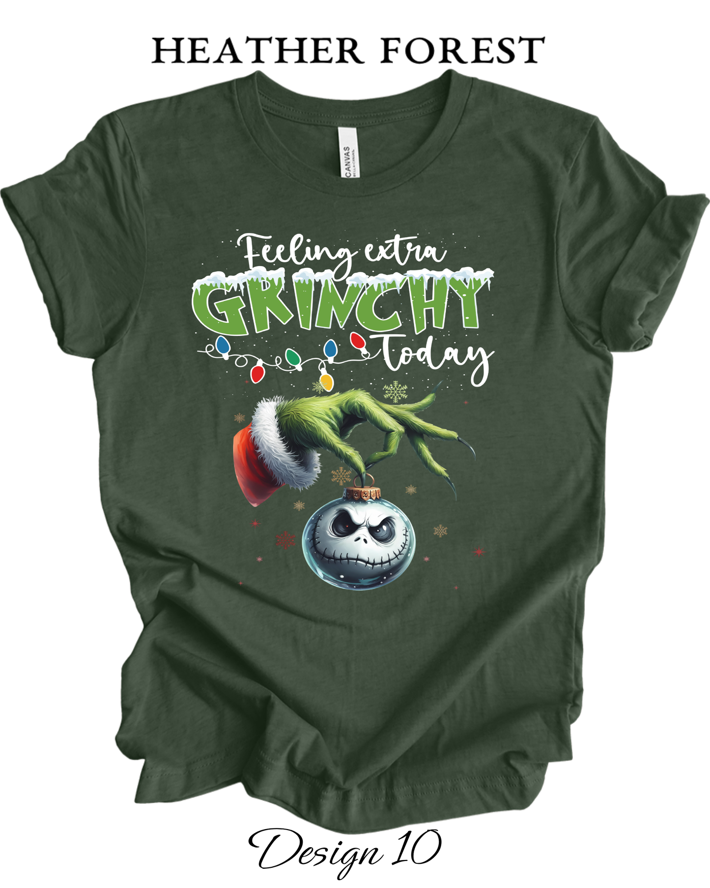 Custom Tee Unisex Crew Neck T-Shirts | Christmas Funny Grinch Inspired Tee