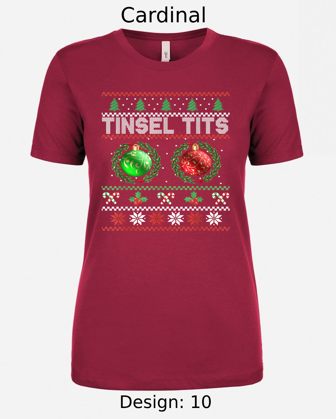 Shirts Women's Customized Tank Tops & Shirts | Christmas Tinsel Tits Themed Tee