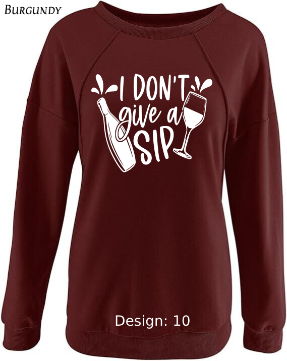 Sweatshirt Women's Wine Sweatshirt | Custom Sweatshirt