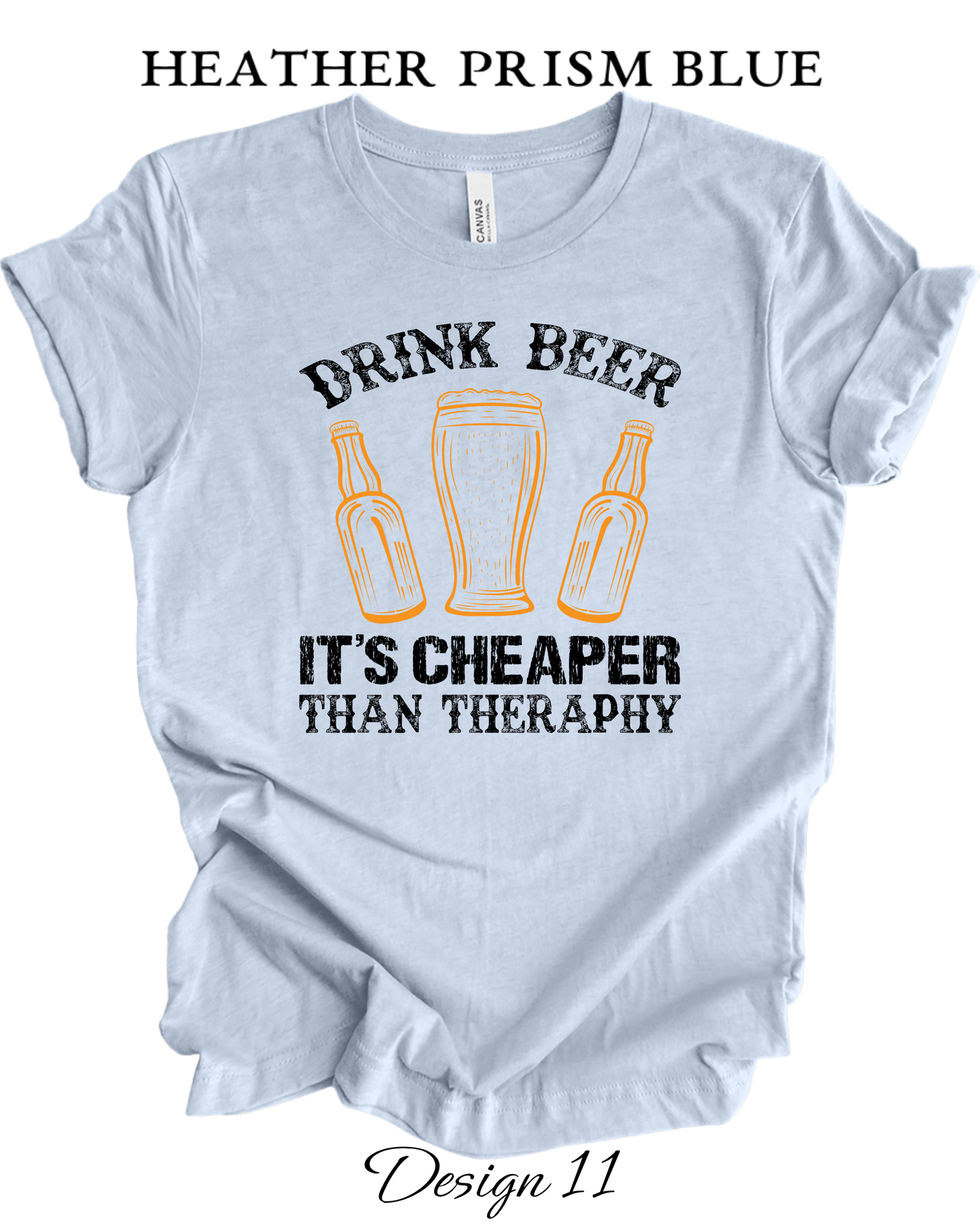 Custom Tee Unisex Crew Neck T-Shirts | Funny Beer Inspired Tee