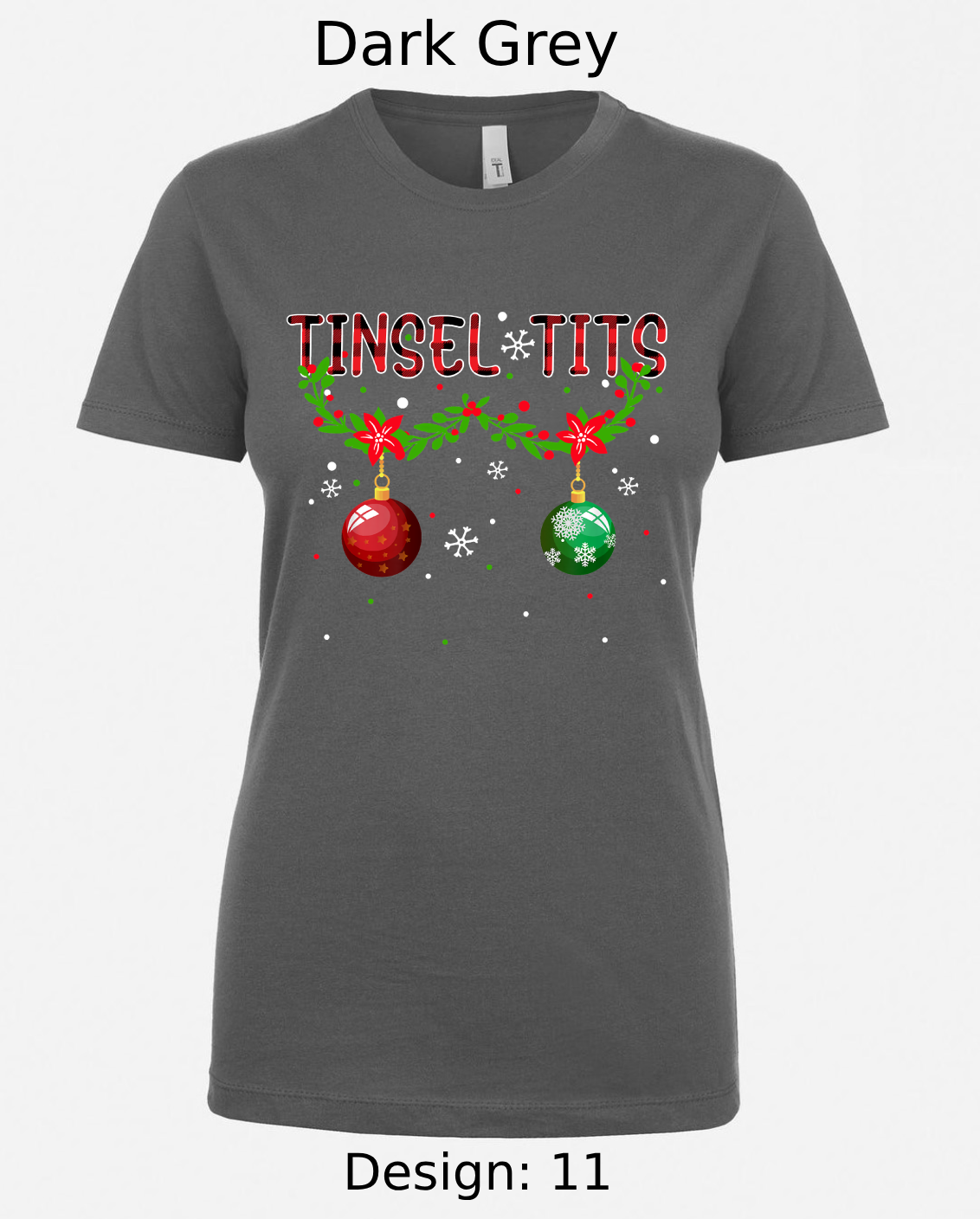 Shirts Women's Customized Tank Tops & Shirts | Christmas Tinsel Tits Themed Tee