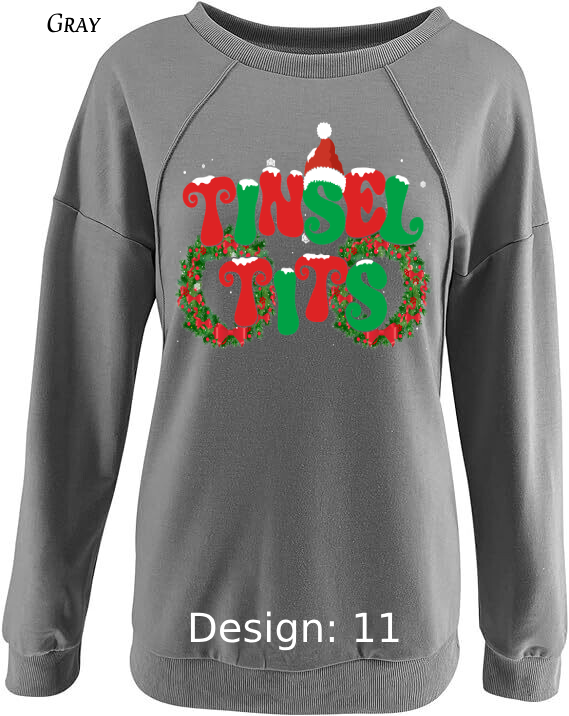 Sweatshirt Women's Christmas Tinsel Tits Sweatshirt | Custom Sweatshirt