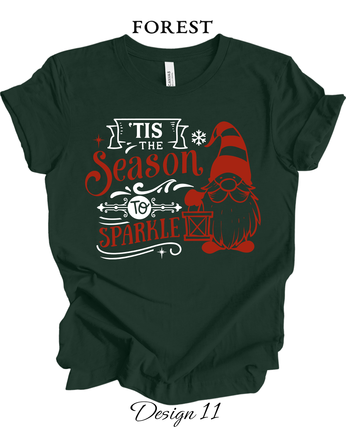 Custom Tee Unisex Crew Neck T-Shirts | Christmas Funny Gnome Inspired Tee