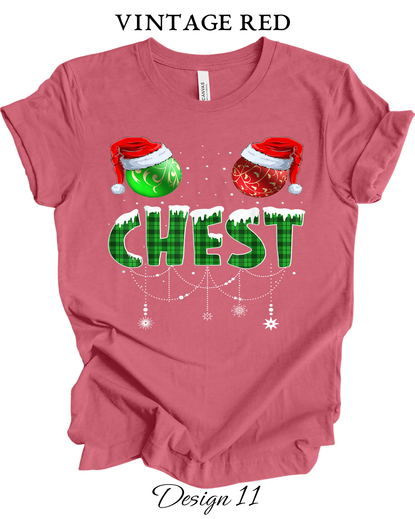 Custom Tee Unisex Crew Neck | Christmas Chest Nuts Couples Tee