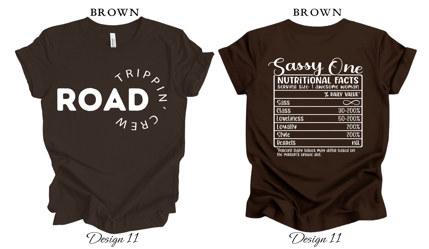 Custom Tee Unisex Crew Neck T-shirts | Road Trippin' Crew Matching Tess