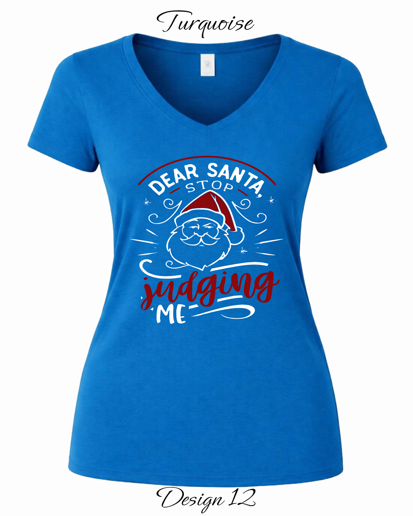 Custom Women's Tank Tops & Tees | Christmas Funny Christmas Santa Themed Tee
