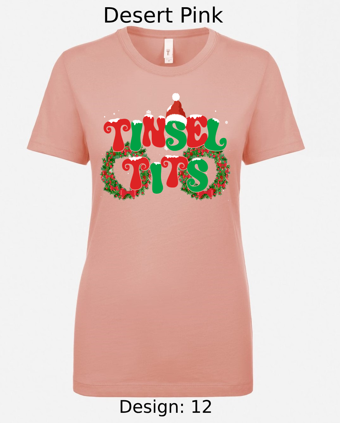 Shirts Women's Customized Tank Tops & Shirts | Christmas Tinsel Tits Themed Tee