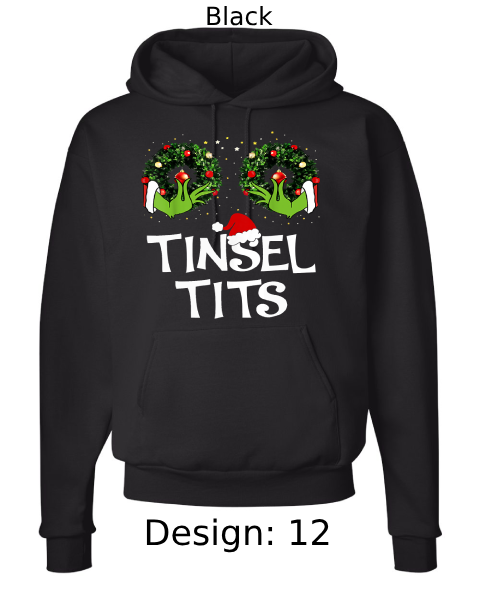 Unisex Christmas Jingle Balls & Tinsel Tits Hoodie Sweatshirt | Custom Hoodie