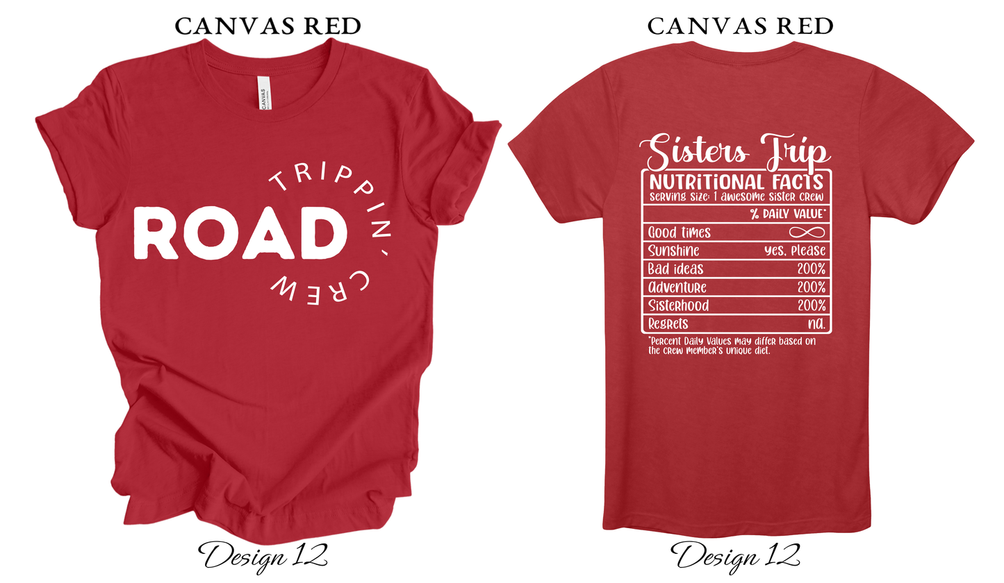 Custom Tee Unisex Crew Neck T-shirts | Road Trippin' Crew Matching Tess