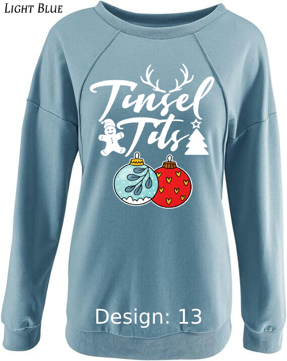 Sweatshirt Women's Christmas Tinsel Tits Sweatshirt | Custom Sweatshirt