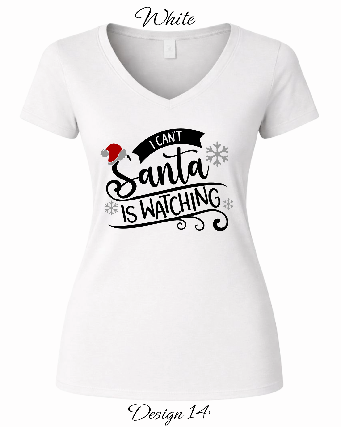 Custom Women's Tank Tops & Tees | Christmas Funny Christmas Santa Themed Tee