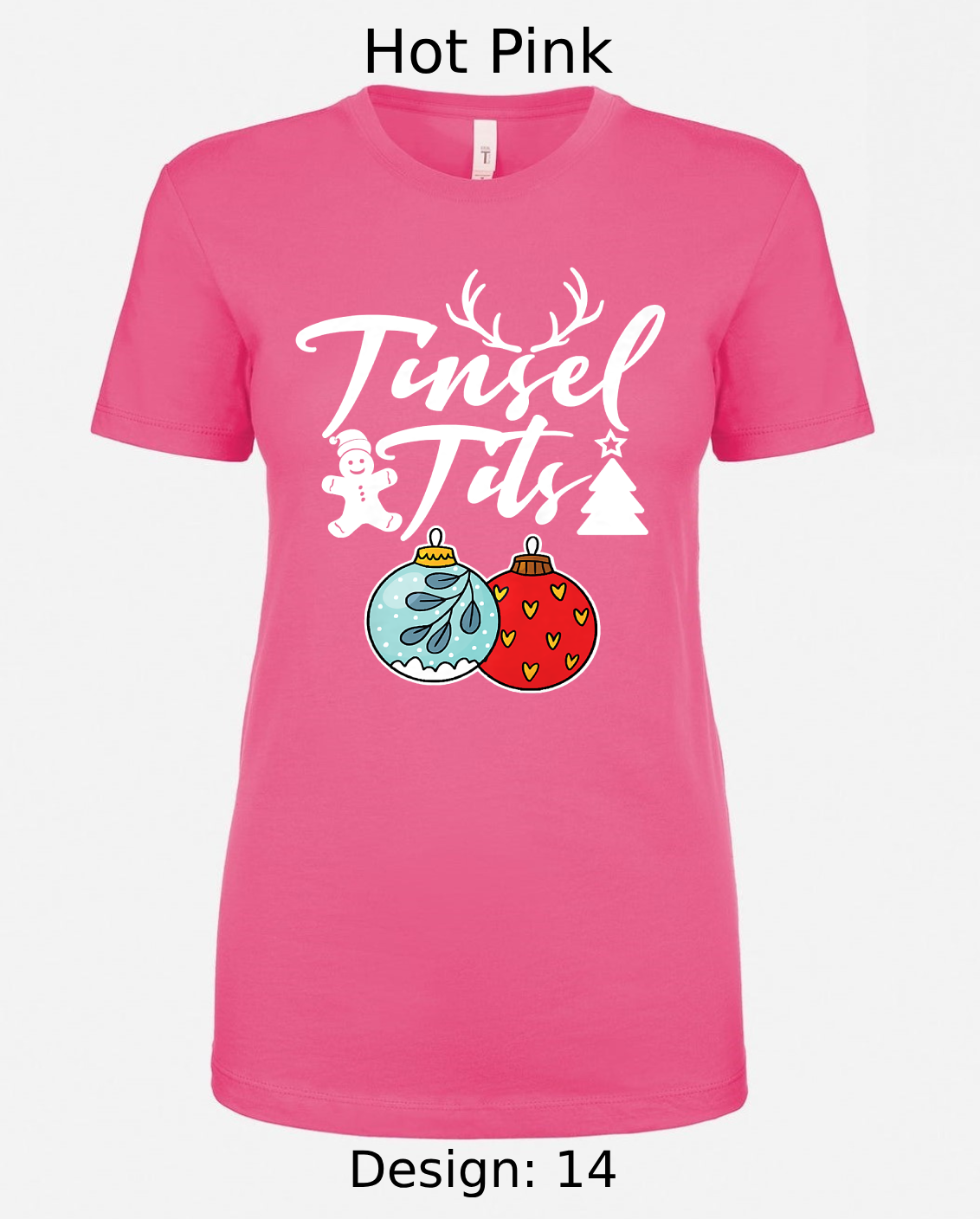 Shirts Women's Customized Tank Tops & Shirts | Christmas Tinsel Tits Themed Tee