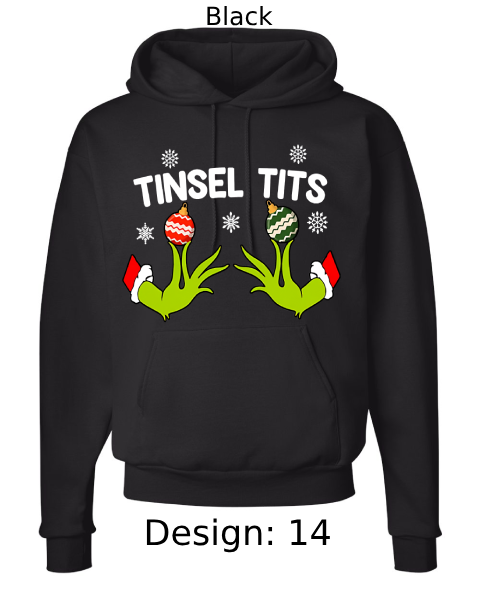 Unisex Christmas Jingle Balls & Tinsel Tits Hoodie Sweatshirt | Custom Hoodie