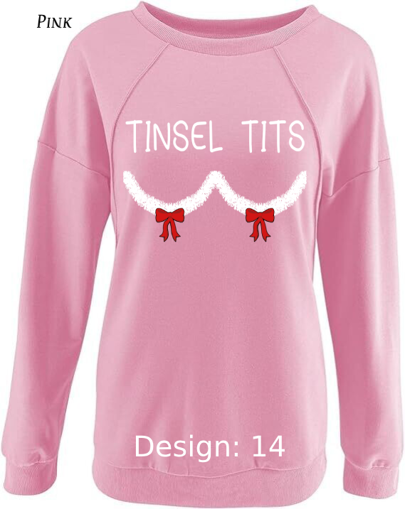 Sweatshirt Women's Christmas Tinsel Tits Sweatshirt | Custom Sweatshirt