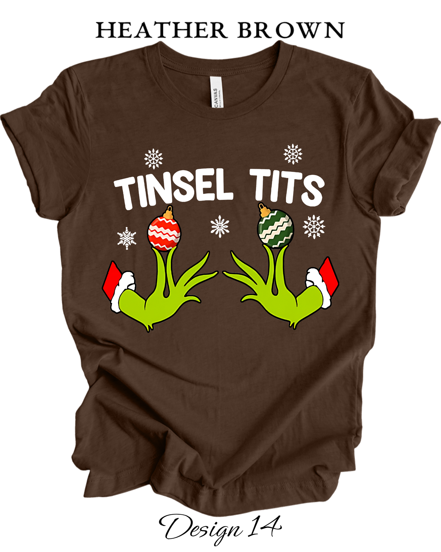 Custom Tee Unisex Crew Neck T-Shirts | Christmas Jingle Balls & Tinsel Tits Inspired Tee