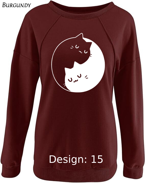 Sweatshirt Women's Cat Sweatshirt | Custom Sweatshirt