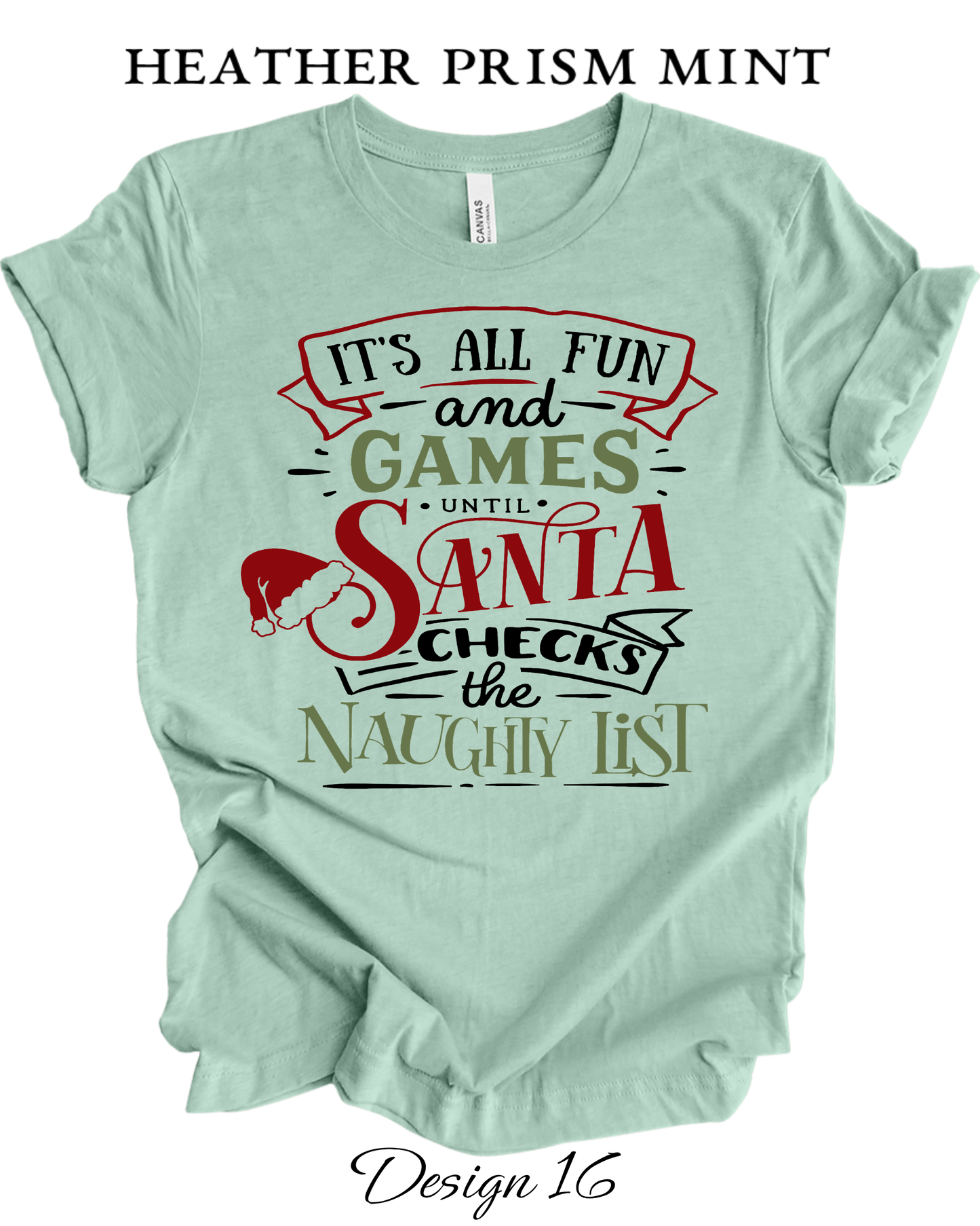 Custom Tee Unisex Crew Neck T-Shirts | Christmas Funny Santa Inspired Tee