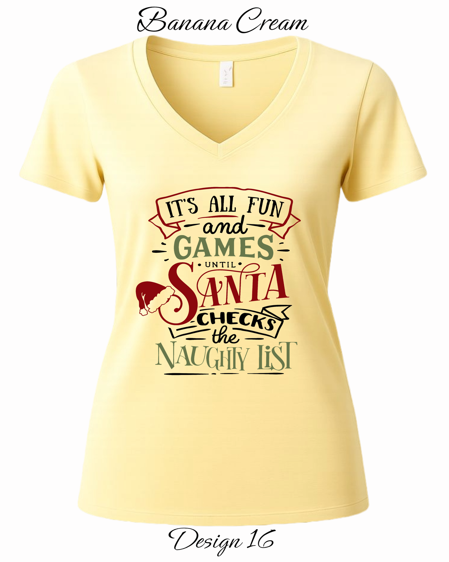 Custom Women's Tank Tops & Tees | Christmas Funny Christmas Santa Themed Tee