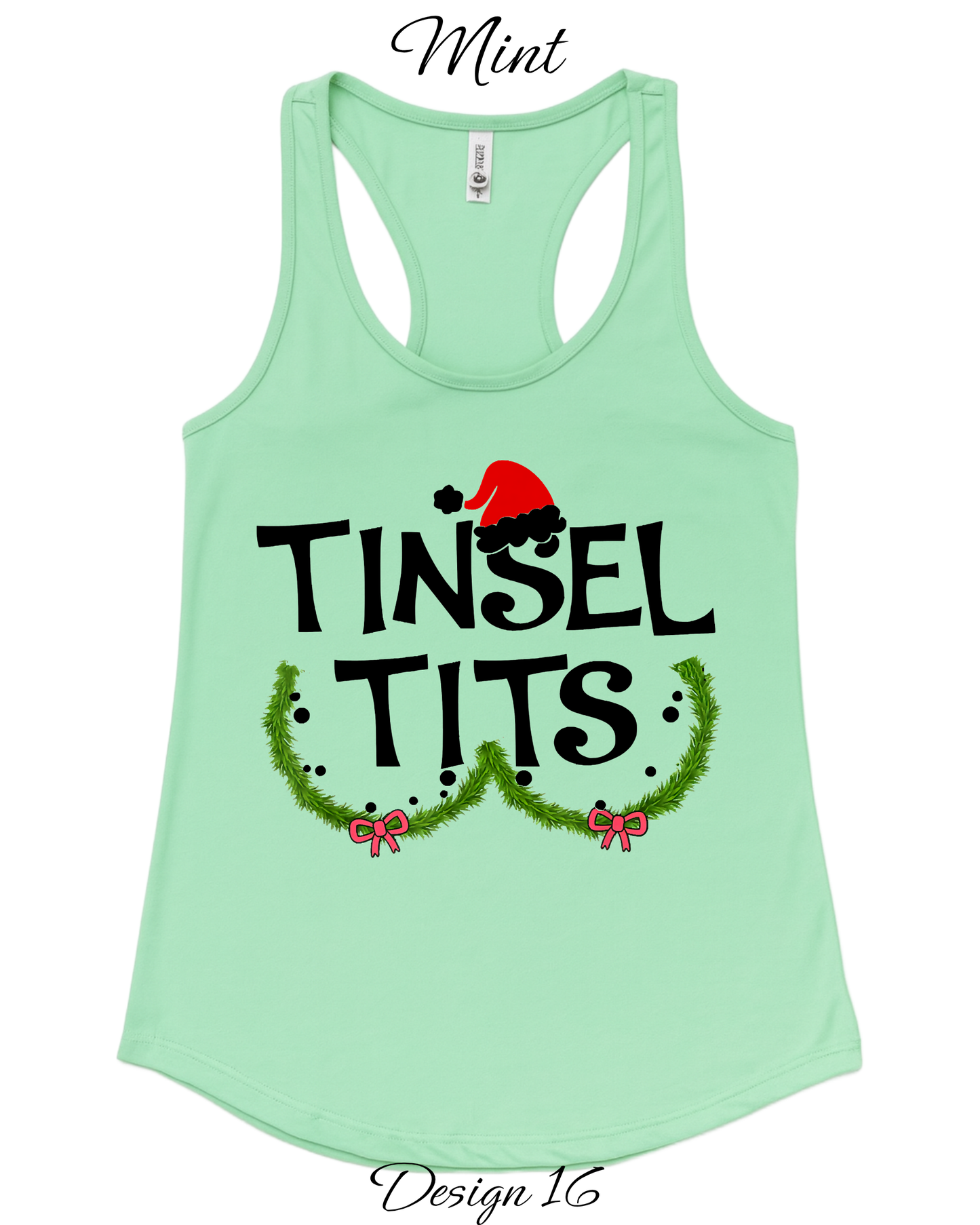 Custom Women's Tank Tops & Tees | Christmas Tinsel Tits Inspired Tee
