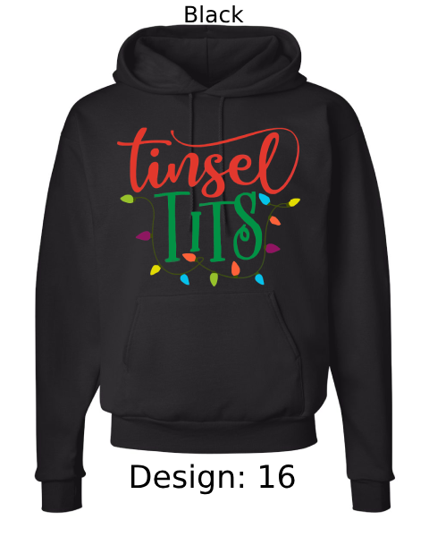 Unisex Christmas Jingle Balls & Tinsel Tits Hoodie Sweatshirt | Custom Hoodie