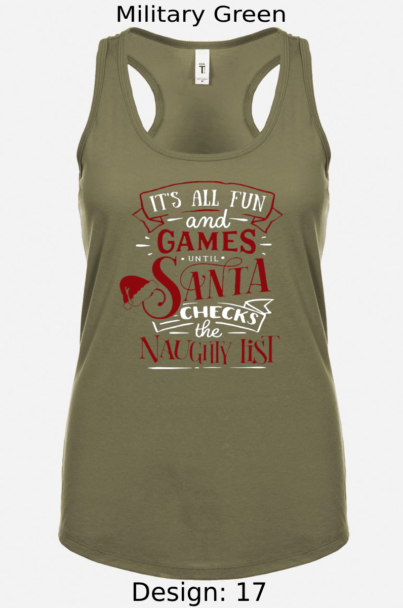 Shirts Women's Customized Tank Tops & Shirts | Christmas Funny Santa Themed Tee