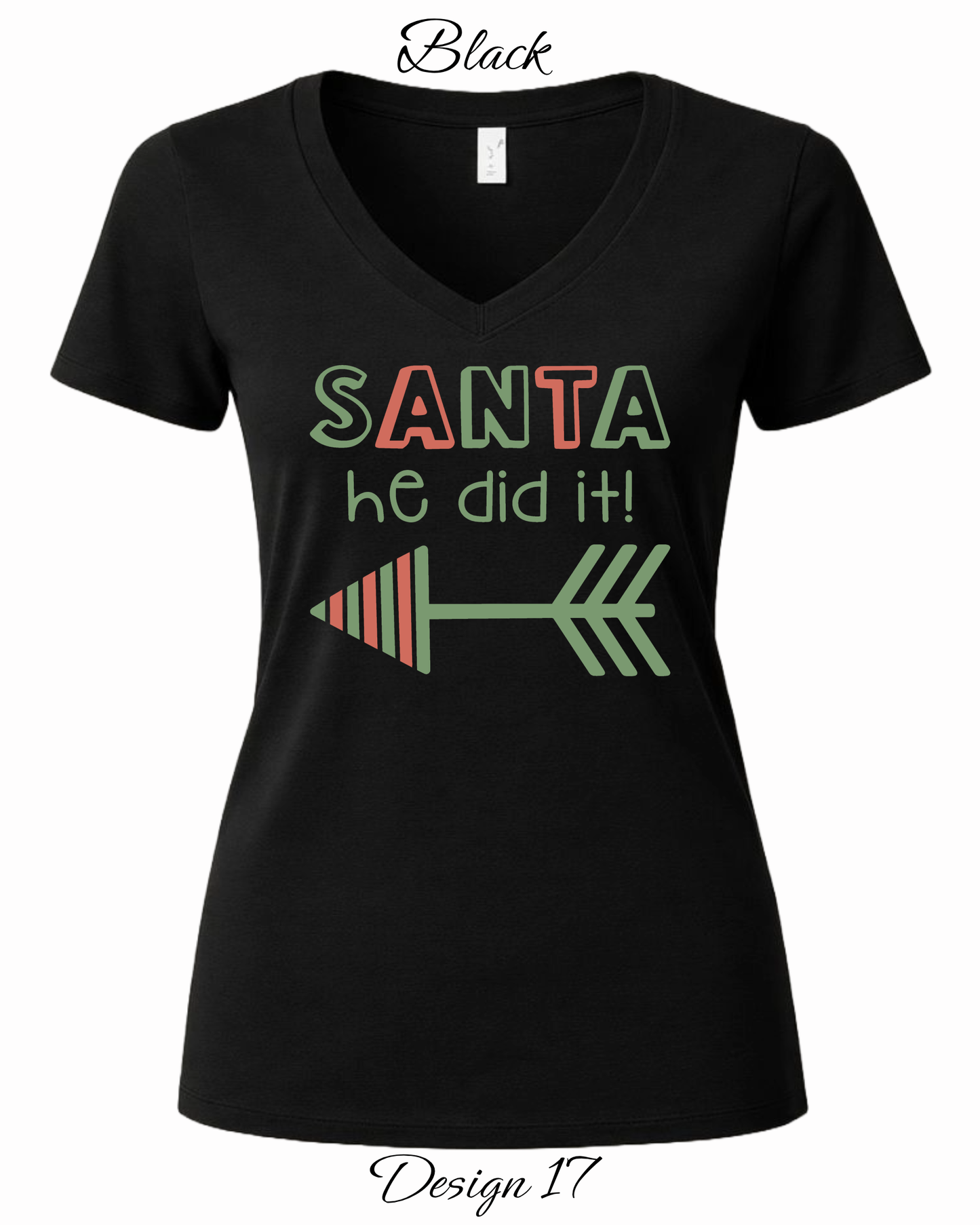 Custom Women's Tank Tops & Tees | Christmas Funny Christmas Santa Themed Tee