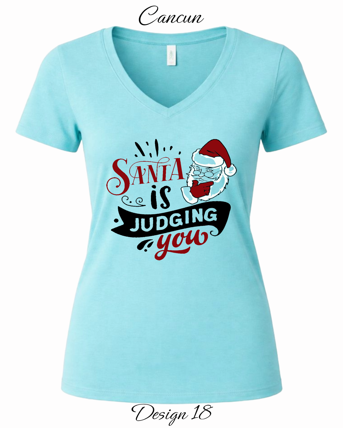 Custom Women's Tank Tops & Tees | Christmas Funny Christmas Santa Themed Tee