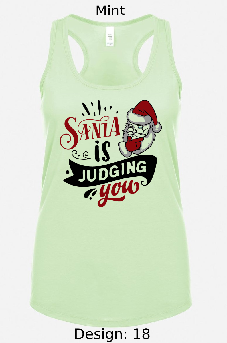 Shirts Women's Customized Tank Tops & Shirts | Christmas Funny Santa Themed Tee