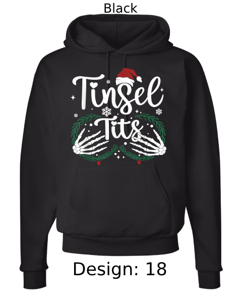 Unisex Christmas Jingle Balls & Tinsel Tits Hoodie Sweatshirt | Custom Hoodie