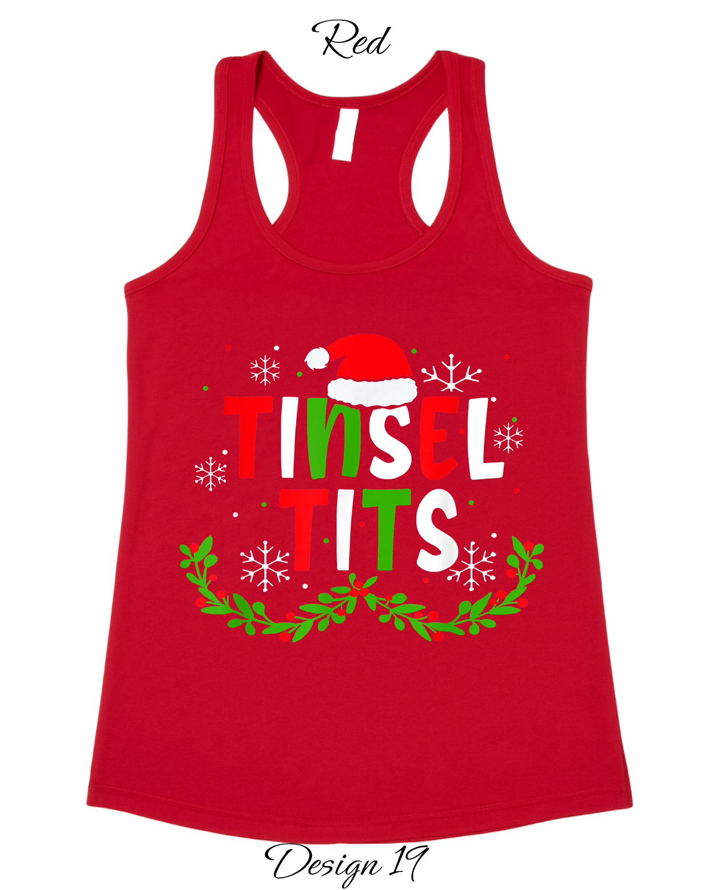 Custom Women's Tank Tops & Tees | Christmas Tinsel Tits Inspired Tee