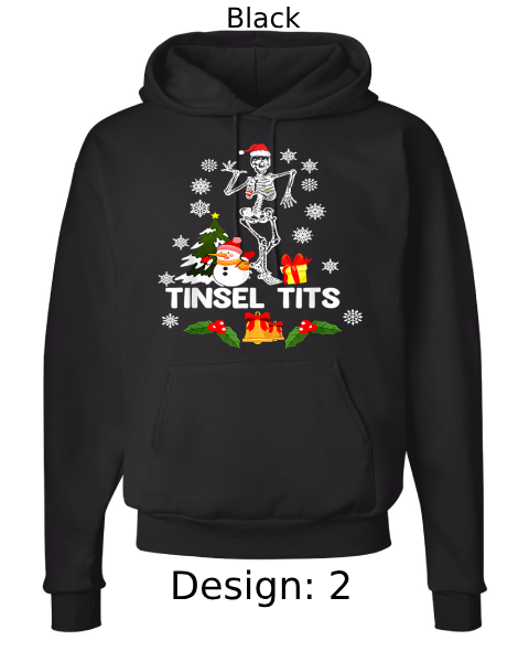 Unisex Christmas Jingle Balls & Tinsel Tits Hoodie Sweatshirt | Custom Hoodie
